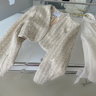 Áo Dạ Sequin Dáng Ngắn Bling Bling Cao Cấp