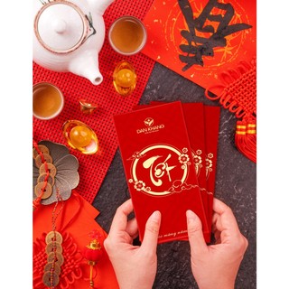 Bịch 5 bao lì xì đỏ may mắn mừng tết 2023 thiết kế độc quyền sang trọng