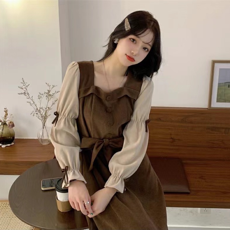 Đầm Dài Tay Thiết Kế Mới Thời Trang Mùa Thu Đông Theo Phong Cách Pháp