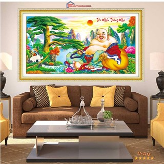 Tranh thêu chữ thập phật di lạc 88886 (1m38 x 78cm)