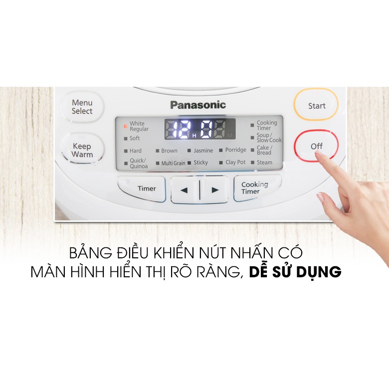Nồi cơm điện tử Panasonic 1 lít SR-CL108WRA