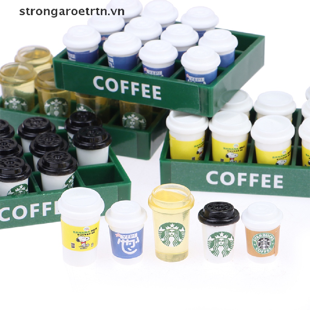 1 Set Cốc Uống Cà Phê Kèm Hộp Đựng Trang Trí Nhà Búp Bê 1: 12