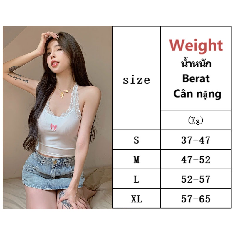 Áo Ren Hai Dây Màu Trắng Dáng Ngắn Thời Trang Quyến Rũ Cho Nữ