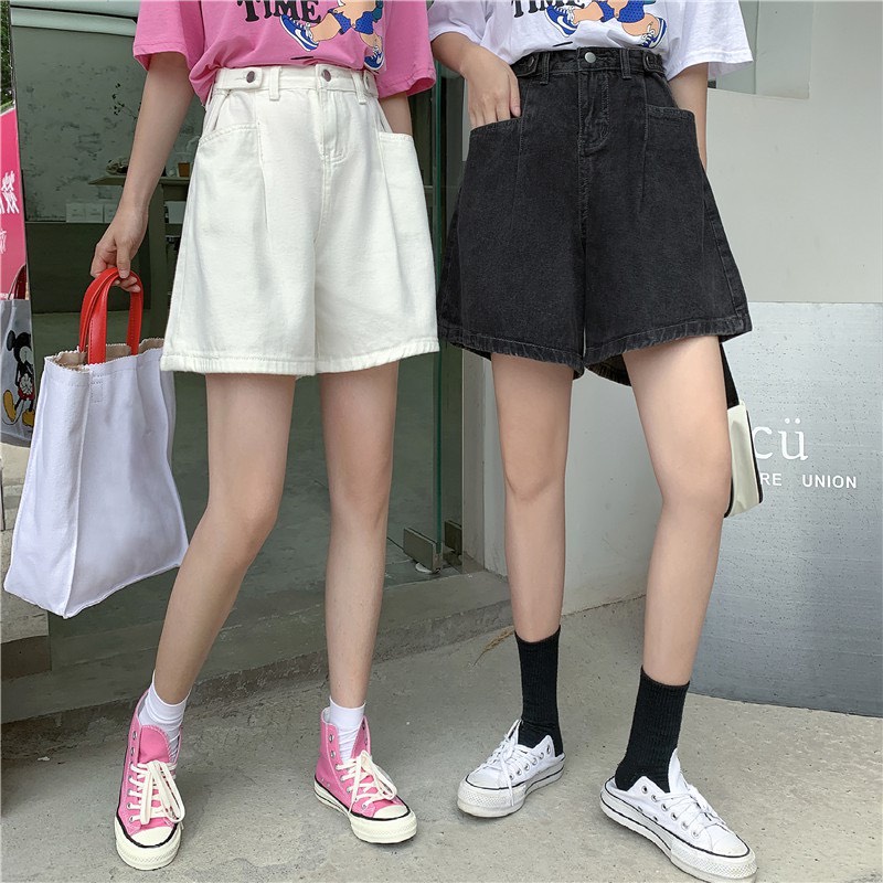Quần short jean quần đùi bò lưng cao ống rộng thời trang Hàn Quốc JENNIE STORE S1 | BigBuy360 - bigbuy360.vn