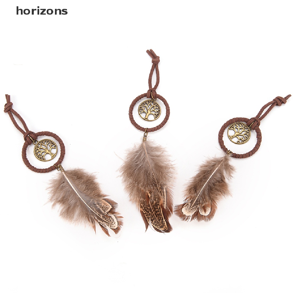 [Hot] Móc Khóa Dreamcatcher Mini Lông Vũ Treo Tường Trang Trí Xe Hơi (MY)
