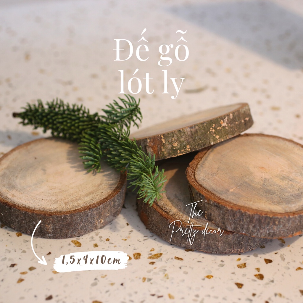 Đế Khúc Gỗ Tự Nhiên - Chân Đế Lót Ly, Lót Cốc, Decor, Trang Trí Vintage