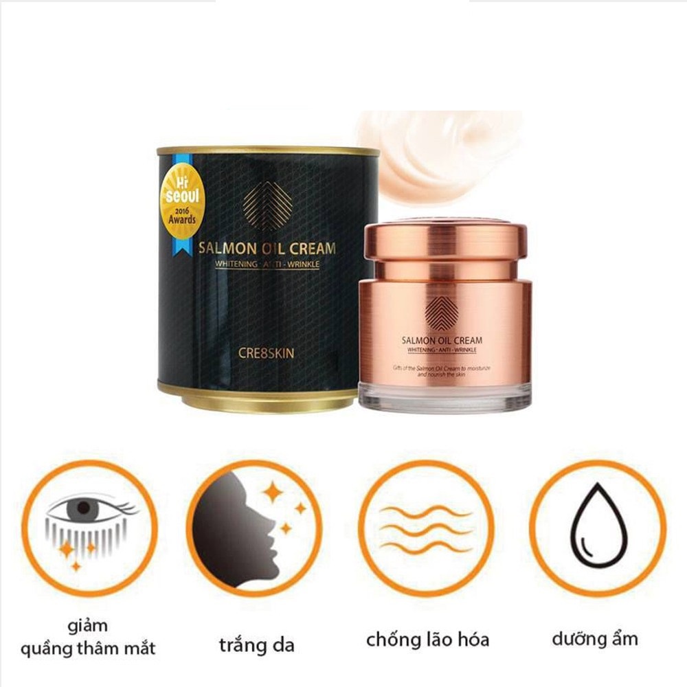 Kem Dưỡng Trắng Da Chiết Xuất Cá Hồi Salmon Oil Cream Cre8Skin 80g