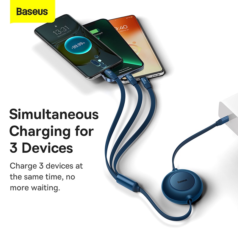 BASEUS Cáp SạC Nhanh USB LoạI C 100W 3 Trong 1 Chuyên DụNg