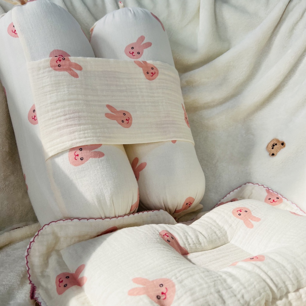 Gối chặn cho bé OME, Gối chặn xuất hàn | Gối chặn chống giật mình cho bé, chất liệu mềm mịn, an toàn cho trẻ sơ sinh