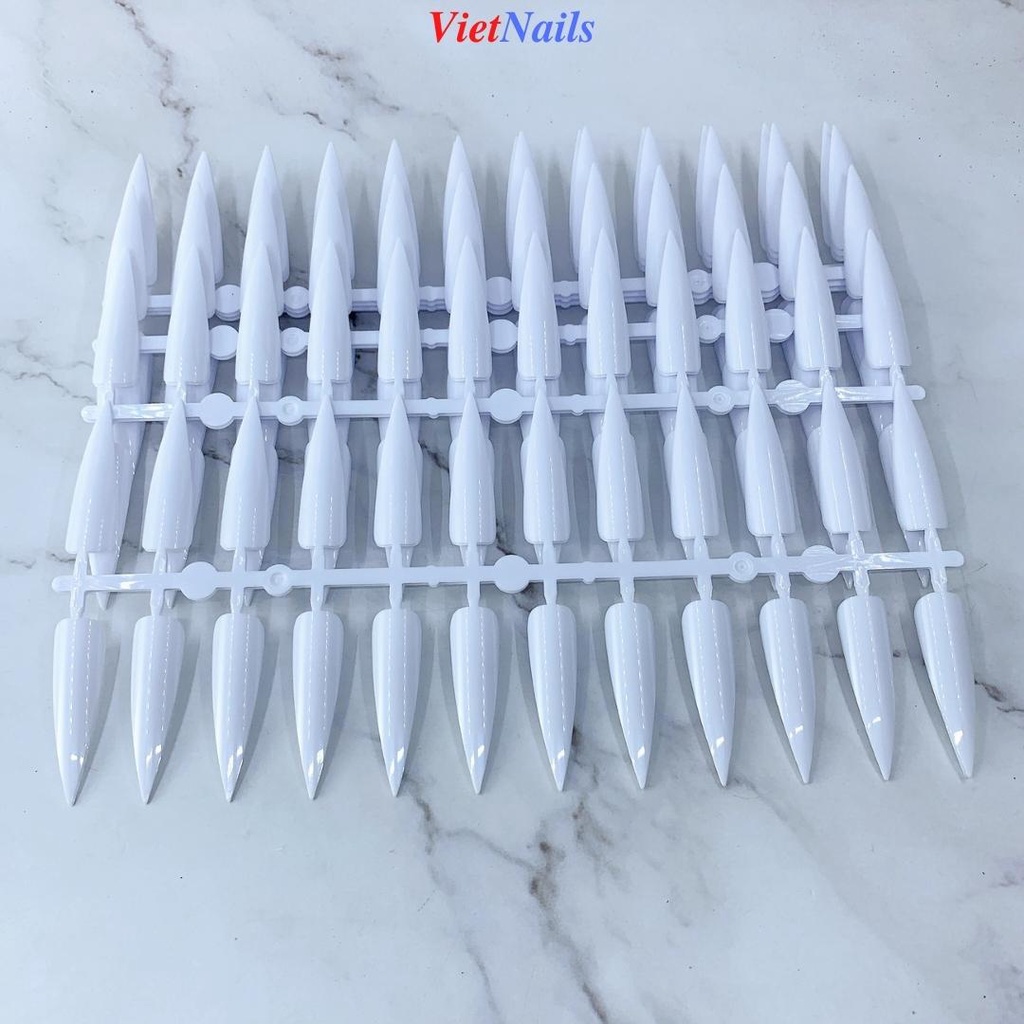 Móng Tập Sơn Tập Vẽ Trang Trí Nail Bịch 240 Móng - Vỉ Móng Phom Nhọn 4 Màu Trắng, Đen, Trong, Đục