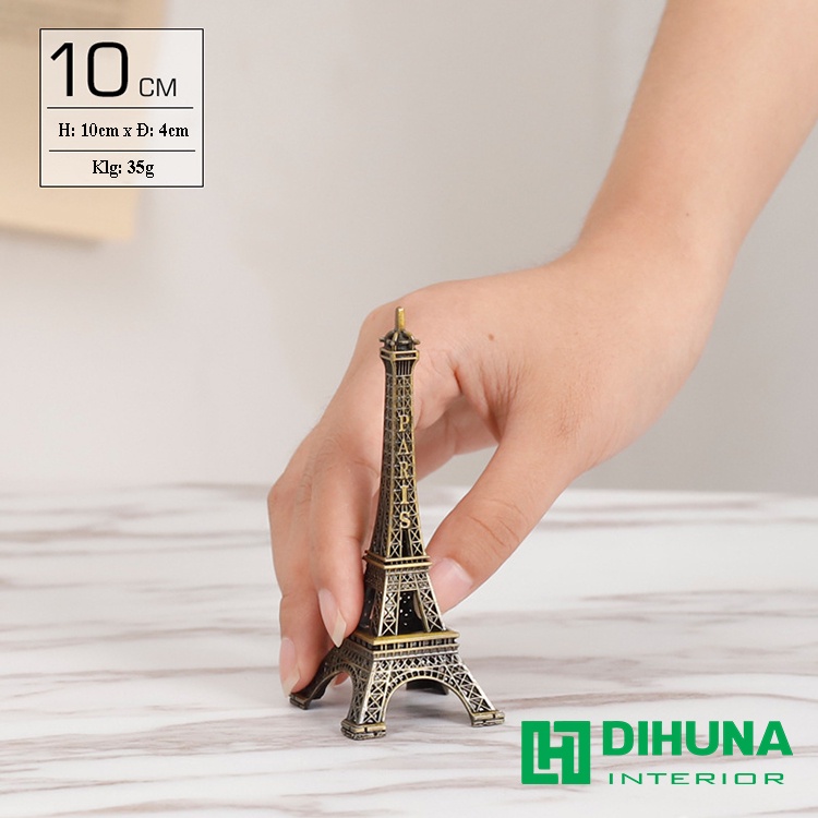 Mô hình tháp Eiffel kim loại, đồ decor trang trí để bàn, kệ tụ kệ sách, phòng khách phòng làm việc, làm quà tặng