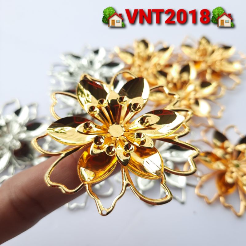 Mẫu hoa kim loại 3D cao cấp 2 lớp