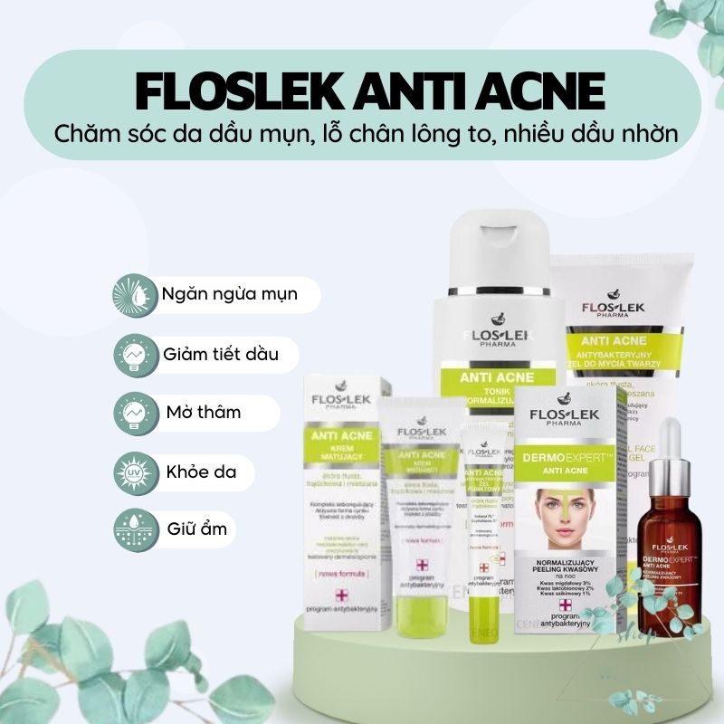 Bộ Sản Phẩm Chăm Sóc Da Anti Acne Kiềm Dầu Cho Da Dầu Mụn Hỗn Hợp