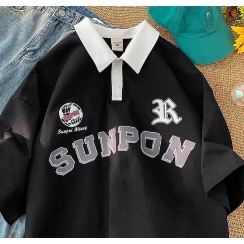 Áo thun có cổ , áo polo tay lỡ form rộng - SUNPON