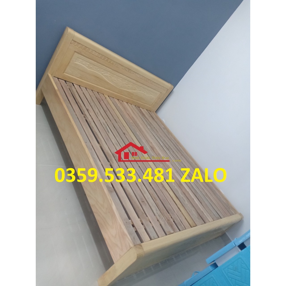 [Rẻ Nhất] Giường ngủ gỗ sồi Nga màu tự nhiên của gỗ 1m2-1m8x2m NEW 100% Freeship HCM