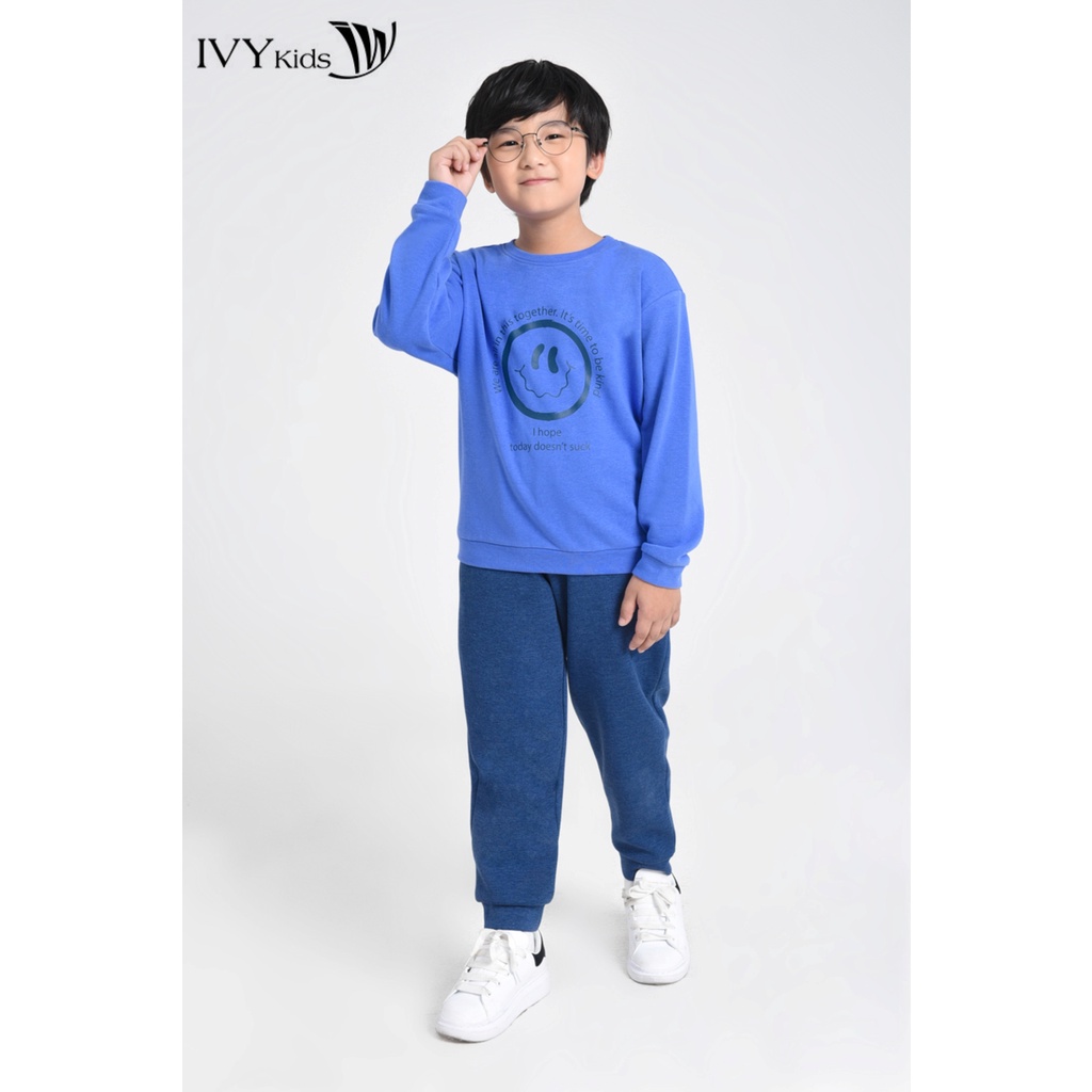 Áo thun họa tiết mặt cười bé trai IVY moda MS 58K1512