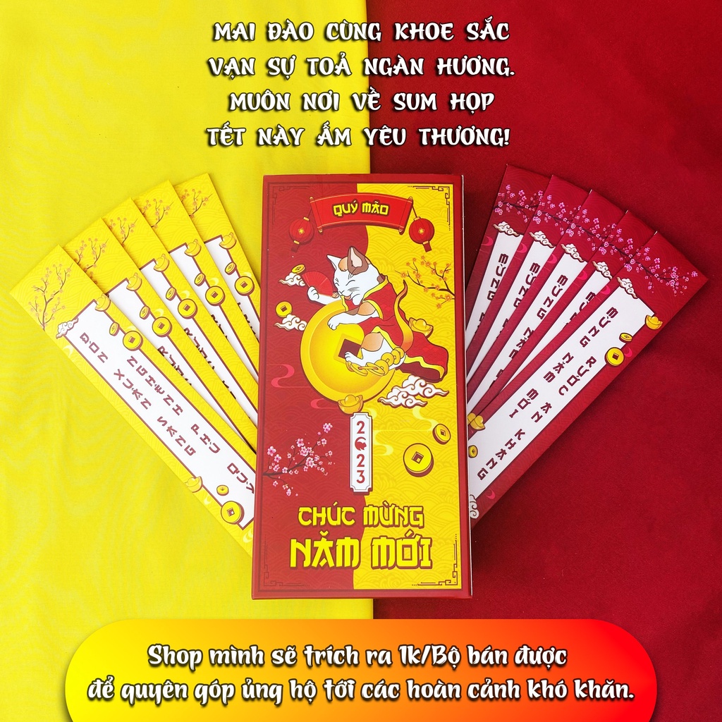 Lì xì gieo quẻ phiên bản đặc biệt Tết 2023, hộp 12, 24 và 36 quẻ thiết kế độc quyền xuân Quý Mão