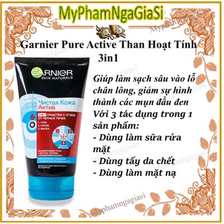 Sữa rửa mặt Garnier Pure Active than hoạt tính 3in1