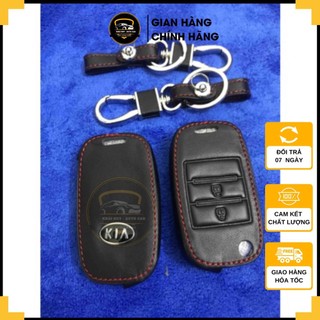 [Kia morning ] bao da chìa khoá kia morning 2 nút khoá gập da bò xịn mềm mịn bóng - Ví giá rẻ