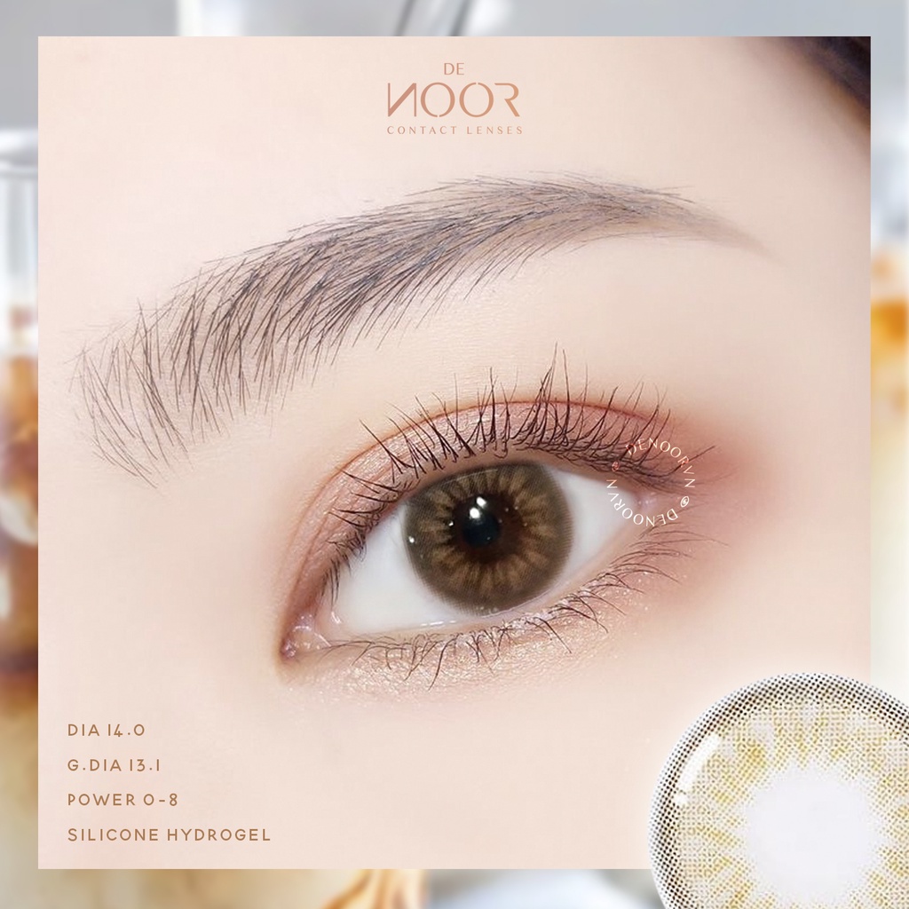 Chic - Lens Nâu Trà Sữa Giãn Nhẹ Hot Tiktok - Silicone Hydrogel Siêu Êm - Chính Hãng Hàn Quốc - DeNOOR