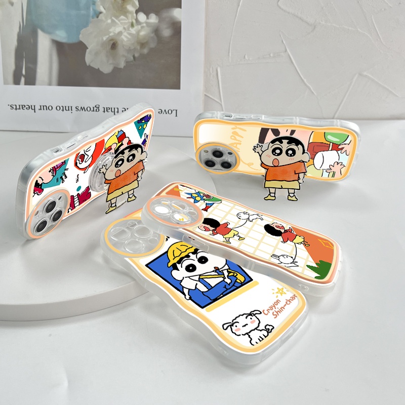 OPPO Reno 8 7 7Z 8Z 8T Pro 5G 4G Cho Ốp lưng điện thoại In Hình Crayon Shin-chan Wave Bracket