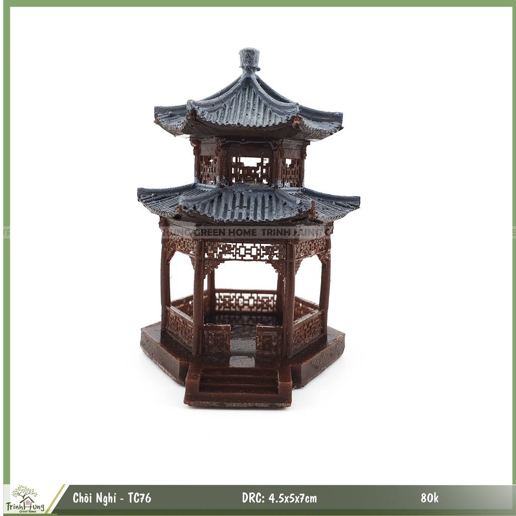 Tượng chòi nghỉ TC76 - trưng bày, phối tiểu cảnh, bán cạn, terrarium