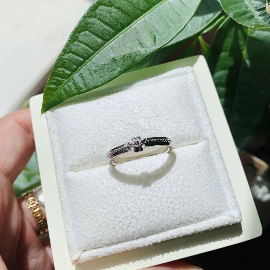 N14H.179 Nhẫn bạc S.aphire Hồng siêu vintage