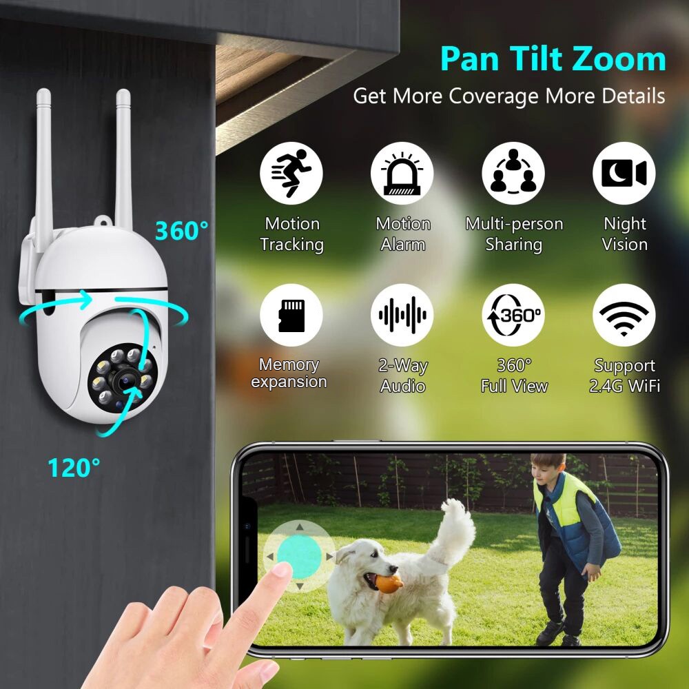 Máy Quay An Ninh A7 CCTV HD 1080P IR Góc Rộng 350 Độ Điều Khiển Từ Xa