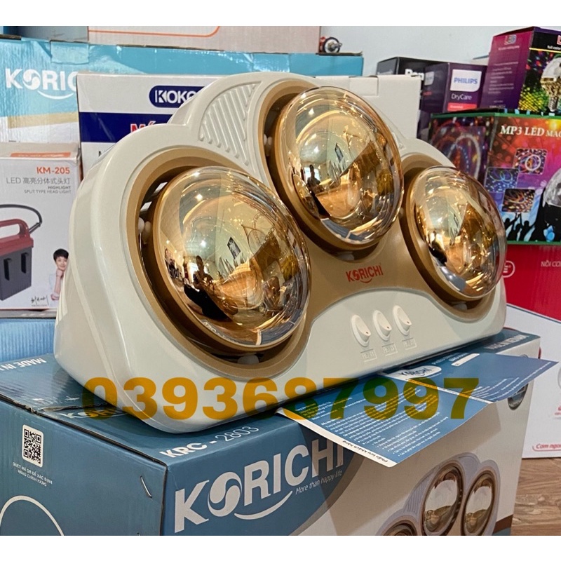 Bảo Hành 36 tháng,Đèn Sưởi Nhà Tắm Chống Lóa KORICHI Chính Hãng