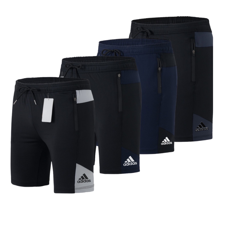 Quần đùi thể thao nam, Quần short thun co dãn logo in cao cấp - Q78