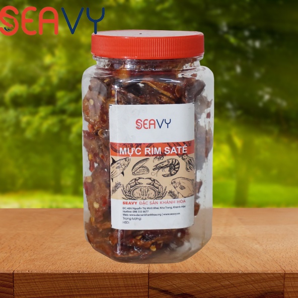🌶️ Seavy Mực Rim Sa Tế Nha Trang - Cay Dai Đặc Sản, Nguyên Con 200g 🦑