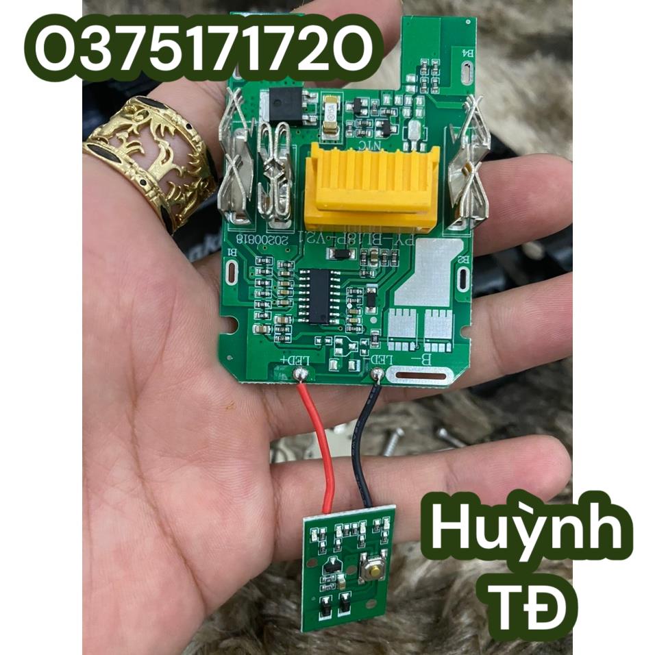 Vỏ mạch Makita 18V có cân bằng, Led báo pin  và nhận sạc zin, có tem như zin.