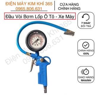 Đầu Vòi Bơm Ô Tô - Xe Máy, Đồng Hồ Đo Áp Suất Lốp Xe ( Có Dầu )