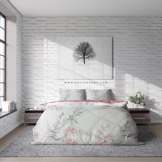 Trọn Bộ - 5 Món Ra Giường Lụa Tencel Cao Cấp - [  Japanese Cherry Blossom ]