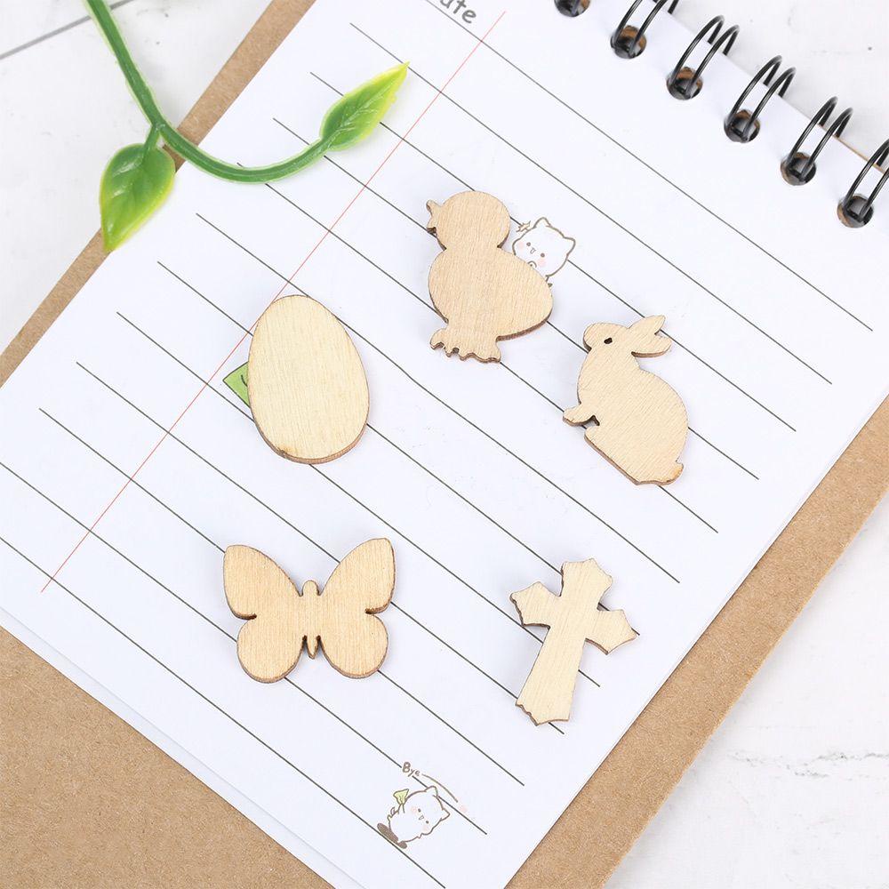 Set 50 Phụ Kiện Trang Trí Bằng Gỗ Họa Tiết Dễ Thương Bắt Mắt