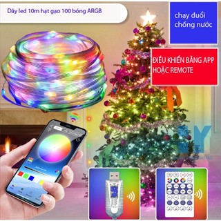 Đèn LED dây Fairy Light 16 triệu màu 10m điều khiển APP điện thoại, dây led nháy đuổi decor phòng trang trí tết noel