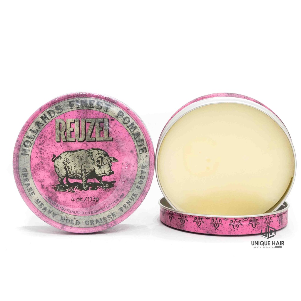 Pomade vuốt tóc Reuzel Pink Pomade 113gr & 35gr - Nhập khẩu Hà Lan 2023 - Chính Hãng + Quà Tặng