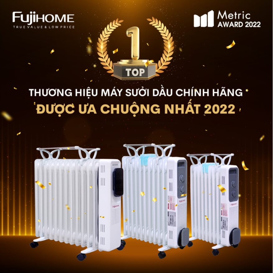 Máy sưởi dầu Nhật Bản Nhập Khẩu không khô da Fujihome 11 thanh