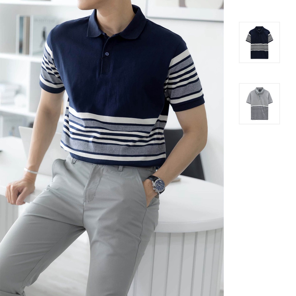 Áo Polo Nam Transverse Body , Chất Vải Cotton Len Dệt Kim Thoải Mái , PL0018-01 , SOMEHOW