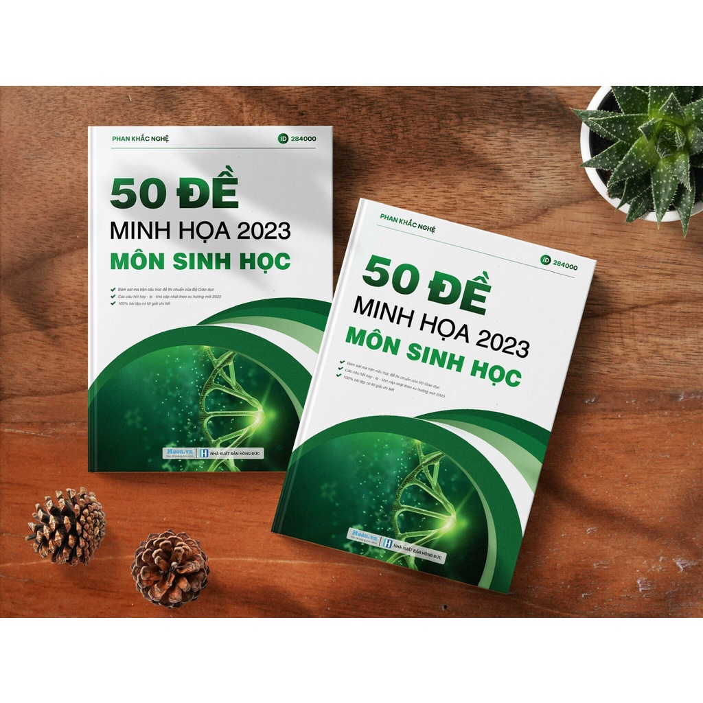 Combo 3 sách Bộ đề minh họa Khối B ôn luyện thi THPTQG 2023 Môn Toán,Hóa, Sinh Moonbook | Sách ID