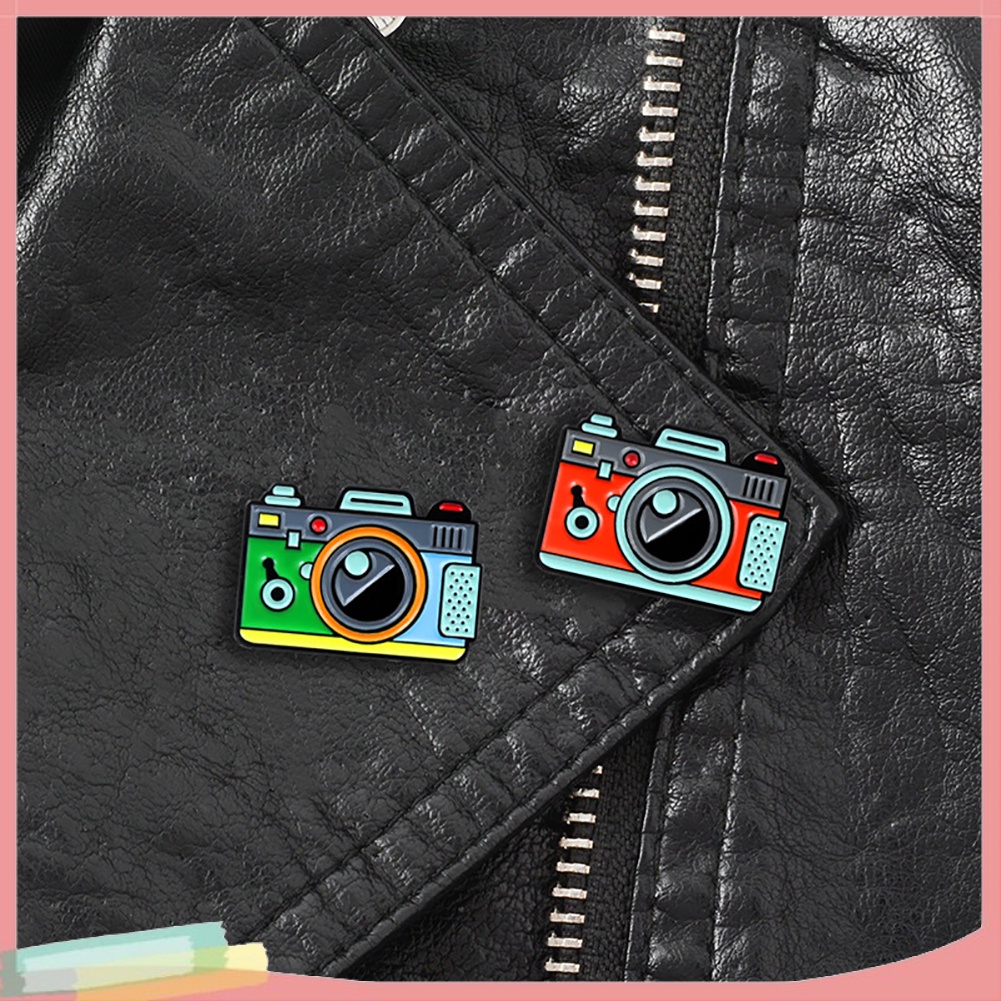 【LK】Cartoon Multicolor Camera Badge Collar Lapel Brooch Pin Clothes Decor