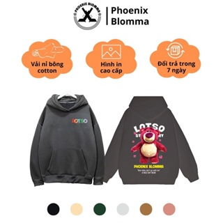 Áo hoodie unisex form rộng phoenix blomma gấu lts