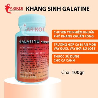 Galatine trị nhiễm khuẩn cá Koi, cá Rồng và các loại cá cảnh chai 100gr