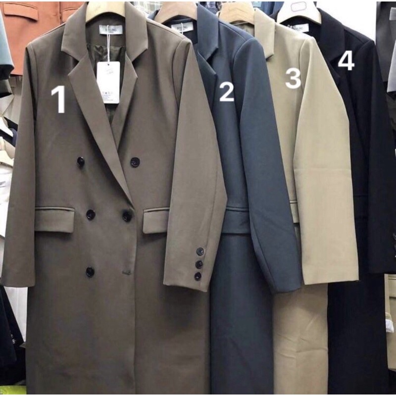 áo blazer dáng dài k đai chất dày dăn mã 6993 boiling
