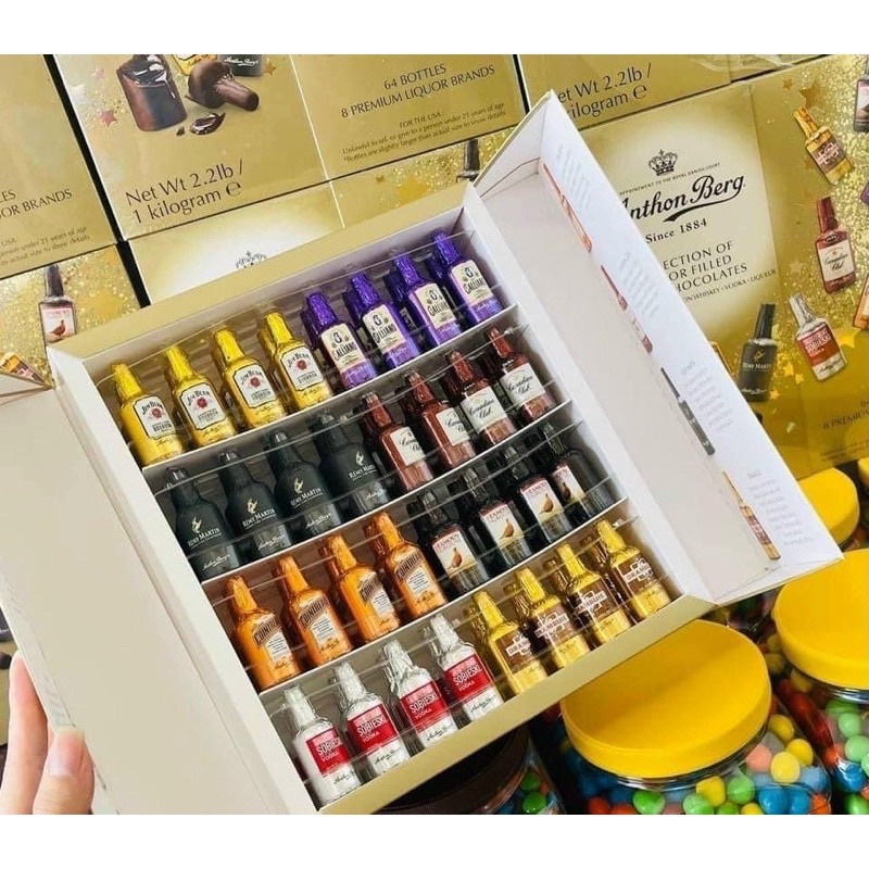 Socola Rượu Anthon Berg Dark Chocolate Hộp 64 Chai (Mẫu mới 2021) - TW MALL
