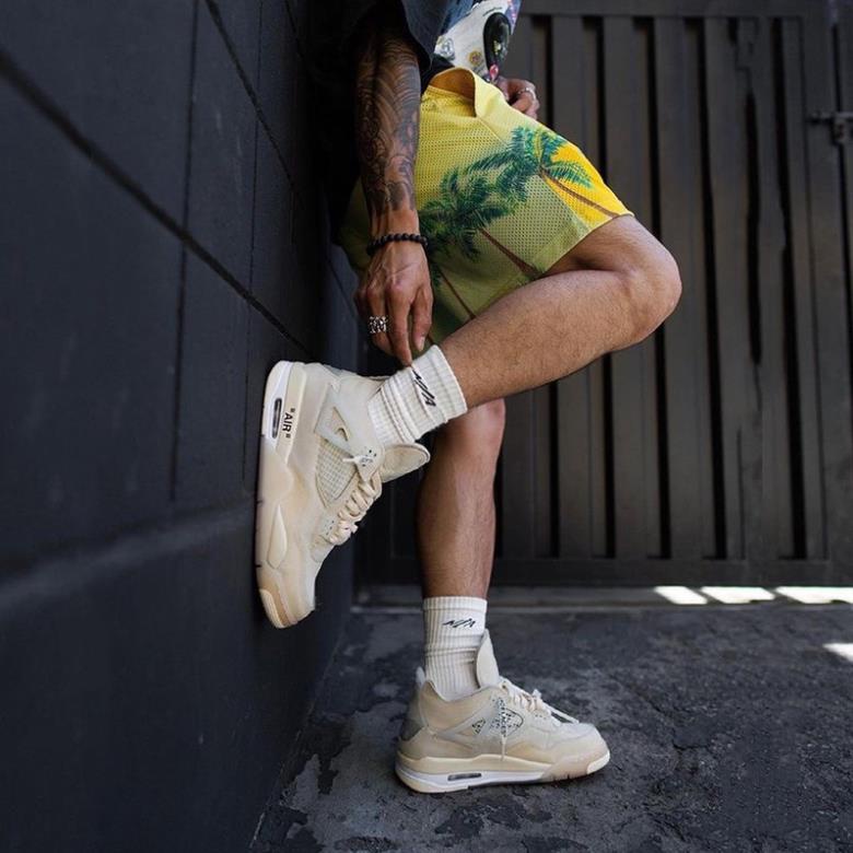 Giày JD4 thể thao sneaker JORDAN 4 kem sữa off Hot trend nam nữ