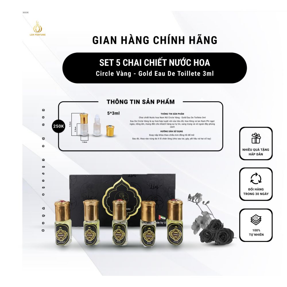 Nước hoa LSN set 5 chai nước hoa dubai nam nữ hương thơm lâu từ 6 đến 8 tiếng