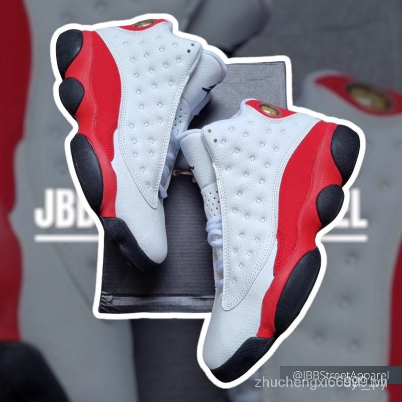 Opub Giày Bóng Rổ OPUB AIR JORDAN 13 "Màu Trắng / Đỏ Chất Lượng Cao Cho Nam
