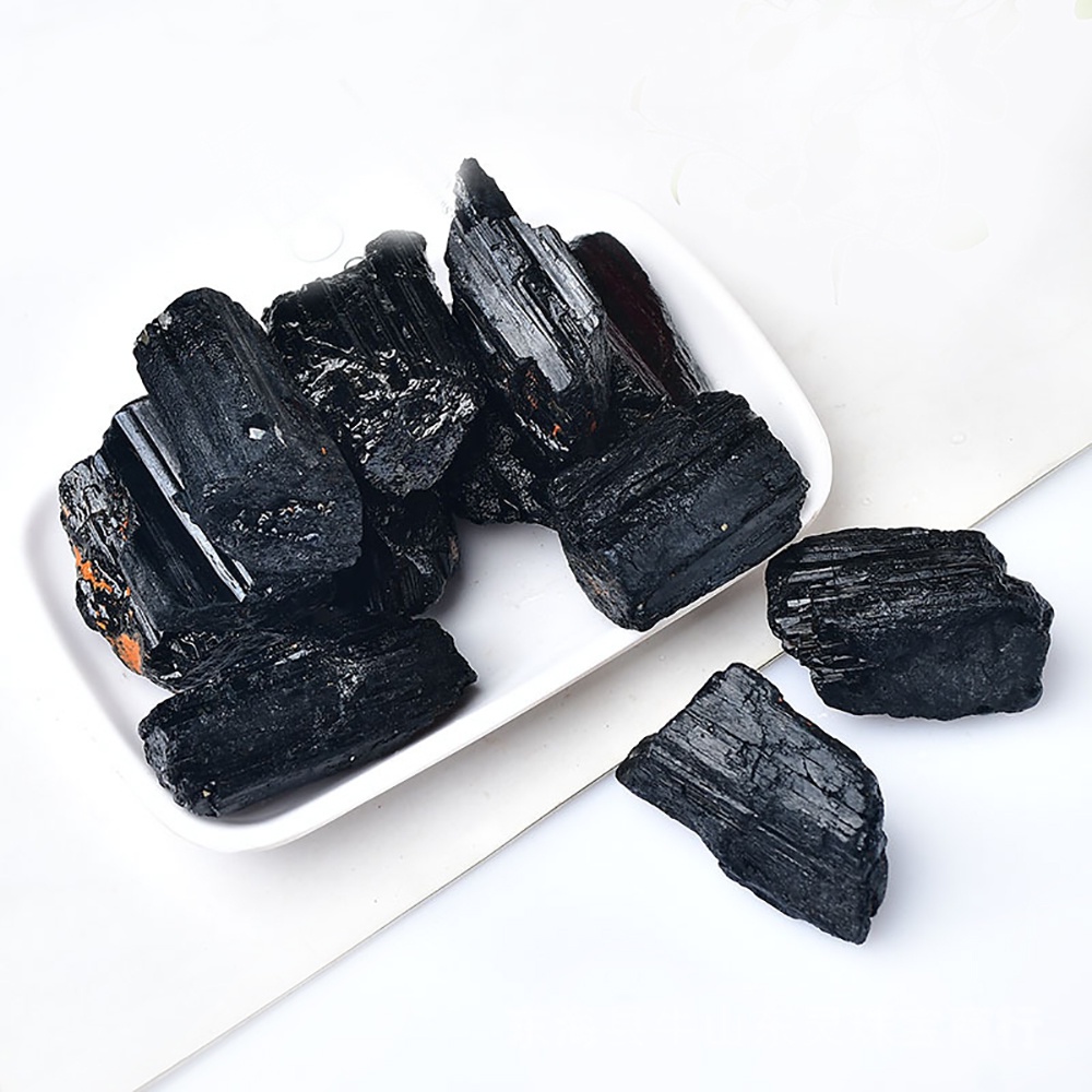 Bộ sưu tập chữa bệnh mẫu khoáng tinh thể loại bỏ từ tính 5-30g sỏi tourmaline đen tự nhiên đá quặng thô không đều