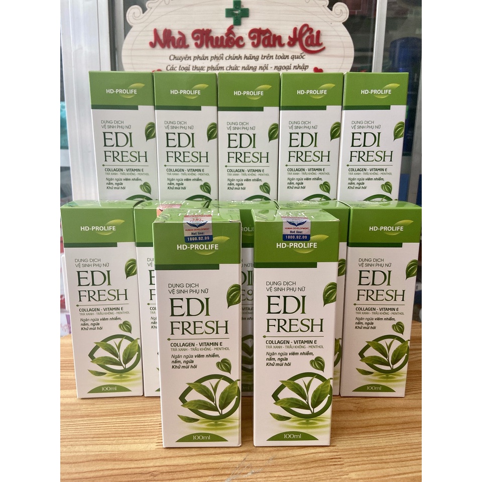 Dung dịch vệ sinh Phụ Nữ EDI Fresh - Làm sạch dịu nhẹ vùng da nhạy cảm, khử mùi, giảm ngứa, cân băng PH